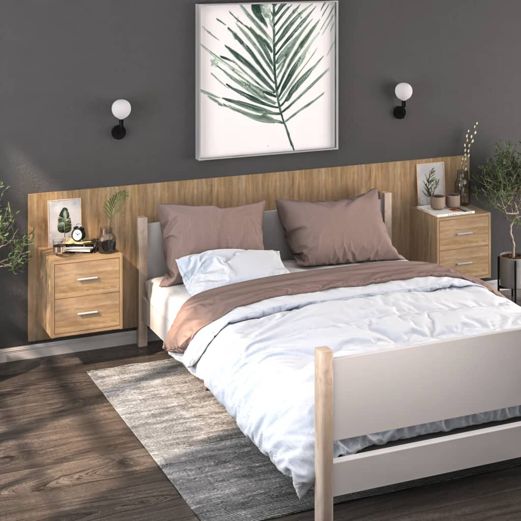 Tables De Chevet Murales 2 Pcs