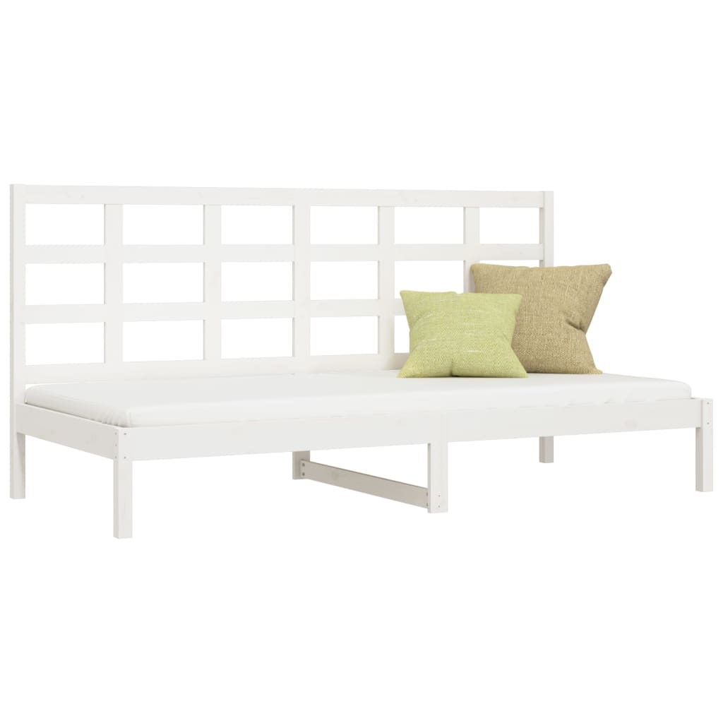 Lit De Jour Sans Matelas Blanc 80X200 Cm Bois De Pin Massif