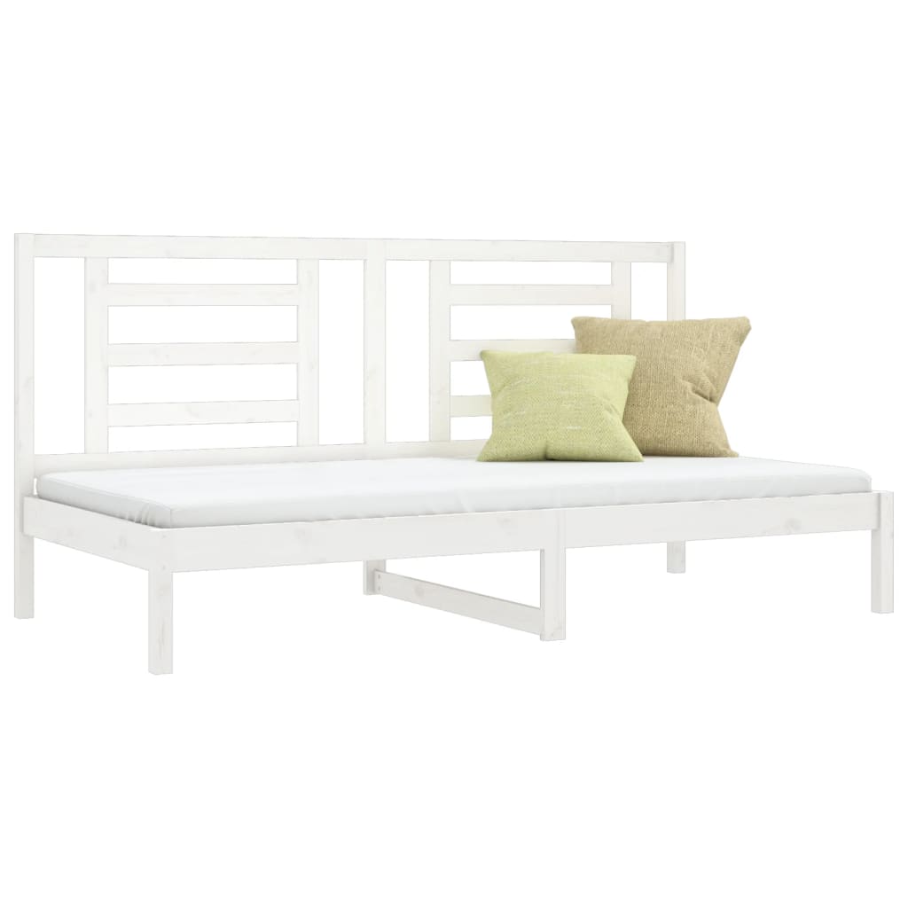 Lit De Jour Sans Matelas Blanc 90X200 Cm Bois De Pin Massif