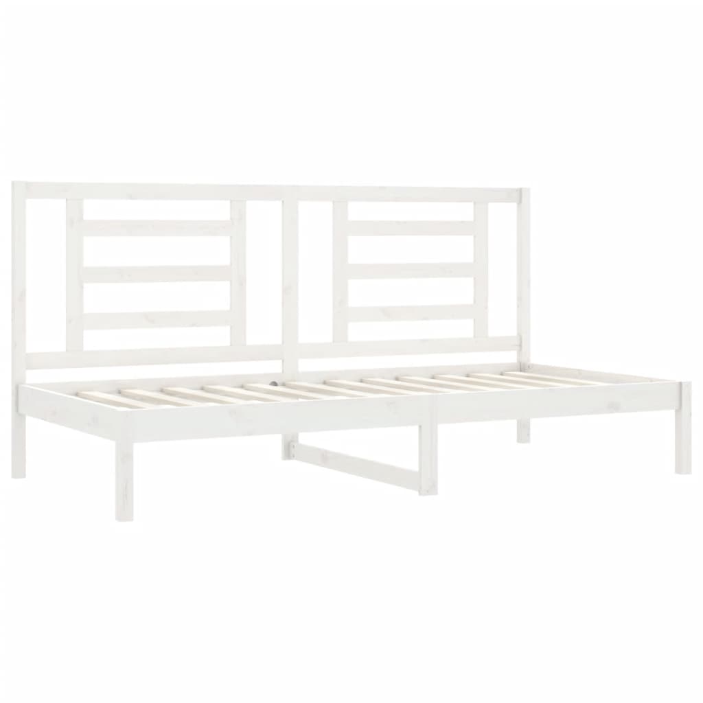 Lit De Jour Sans Matelas Blanc 90X200 Cm Bois De Pin Massif