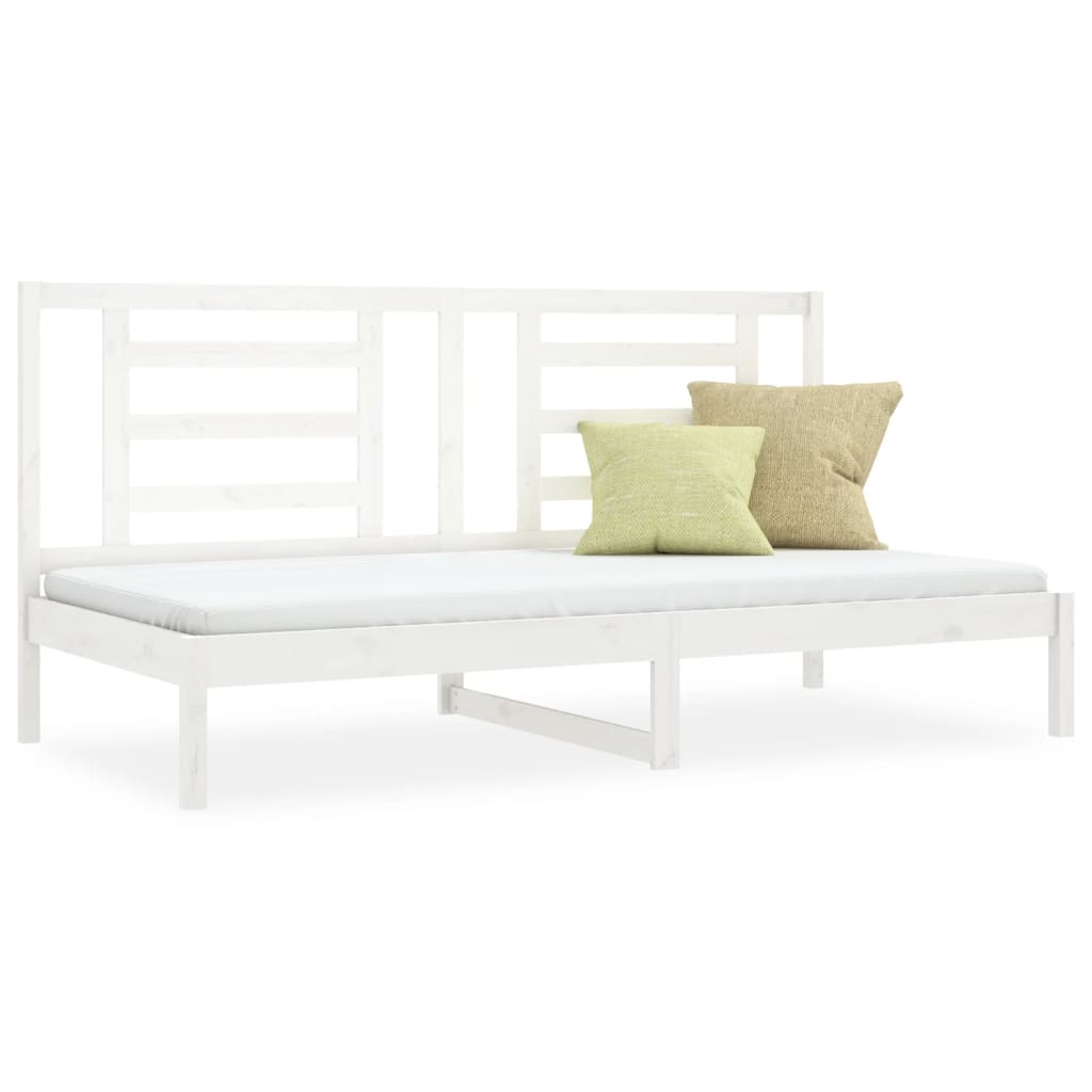 Lit De Jour Sans Matelas Blanc 80X200 Cm Bois De Pin Massif