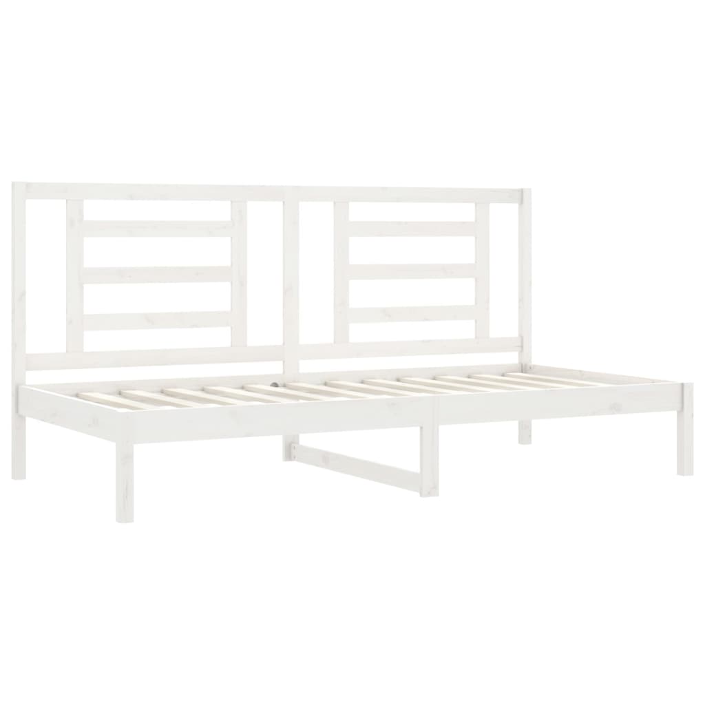 Lit De Jour Sans Matelas Blanc 80X200 Cm Bois De Pin Massif