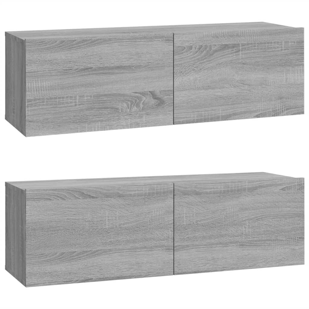 Ensemble De Meubles Tv 4 Pcs Sonoma Gris Bois D'ingénierie
