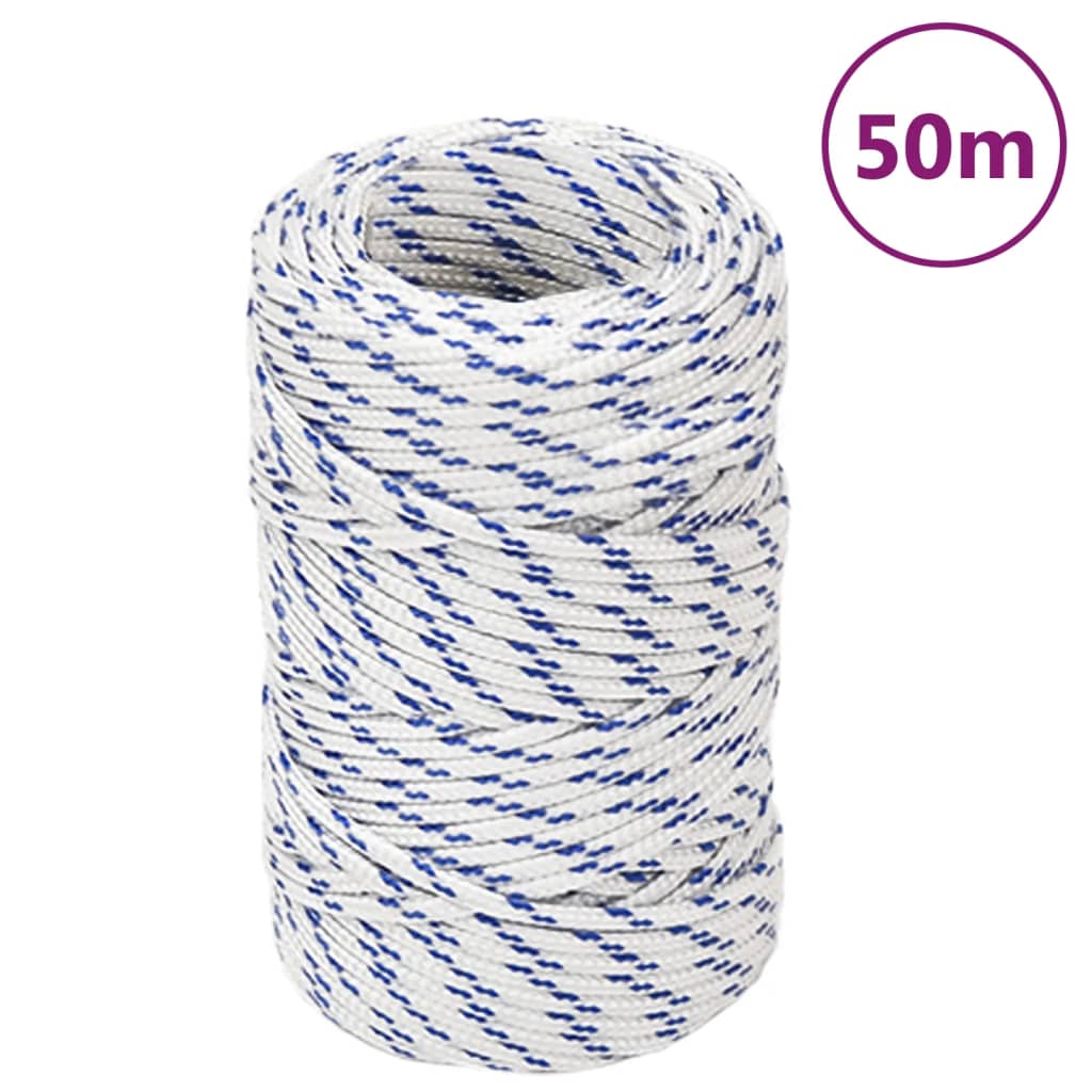 Corde De Bateau Polypropylène Blanc Blanc Et Bleu