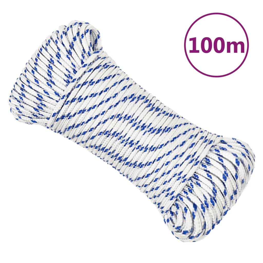 Corde De Bateau Polypropylène Blanc Blanc Et Bleu