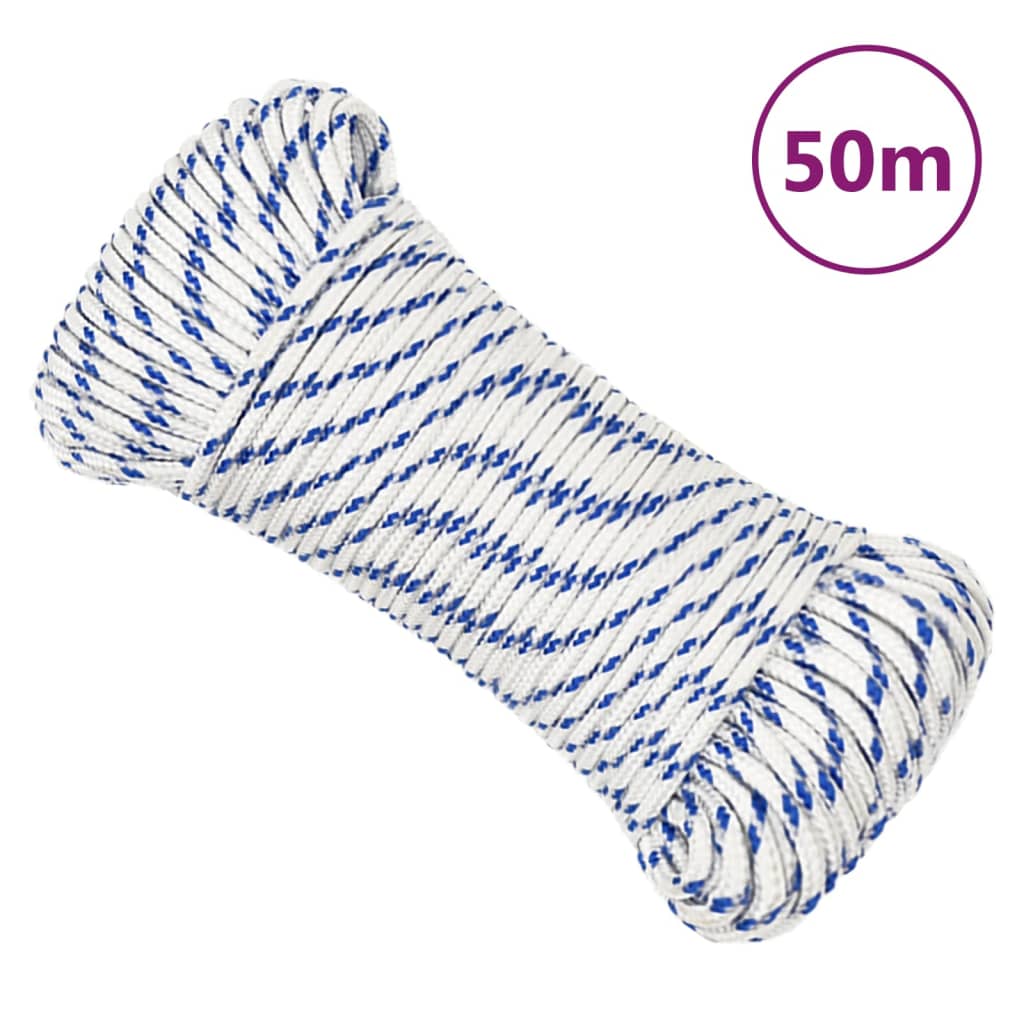 Corde De Bateau Polypropylène Blanc Blanc Et Bleu
