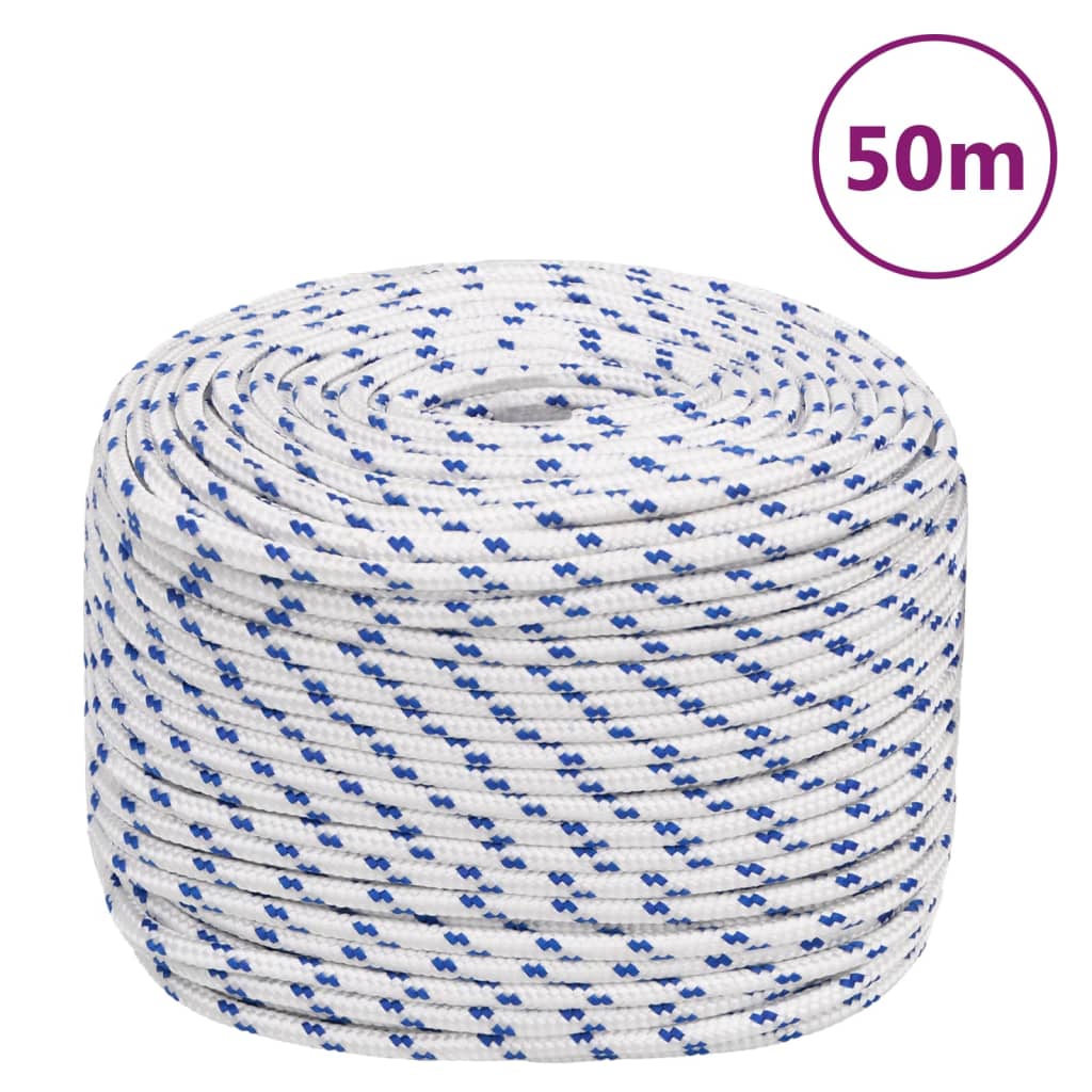 Corde De Bateau Polypropylène Blanc Blanc Et Bleu