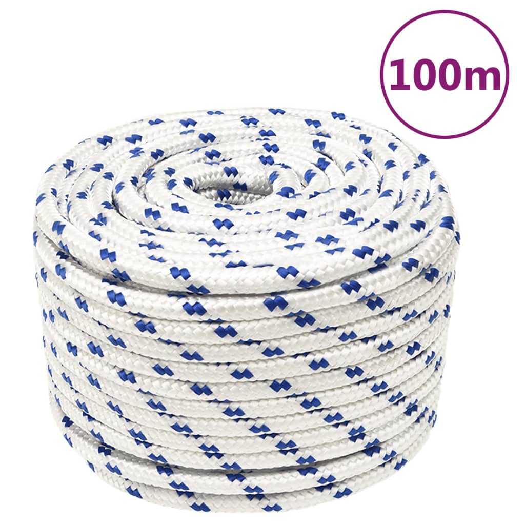 Corde De Bateau Polypropylène Blanc Blanc Et Bleu
