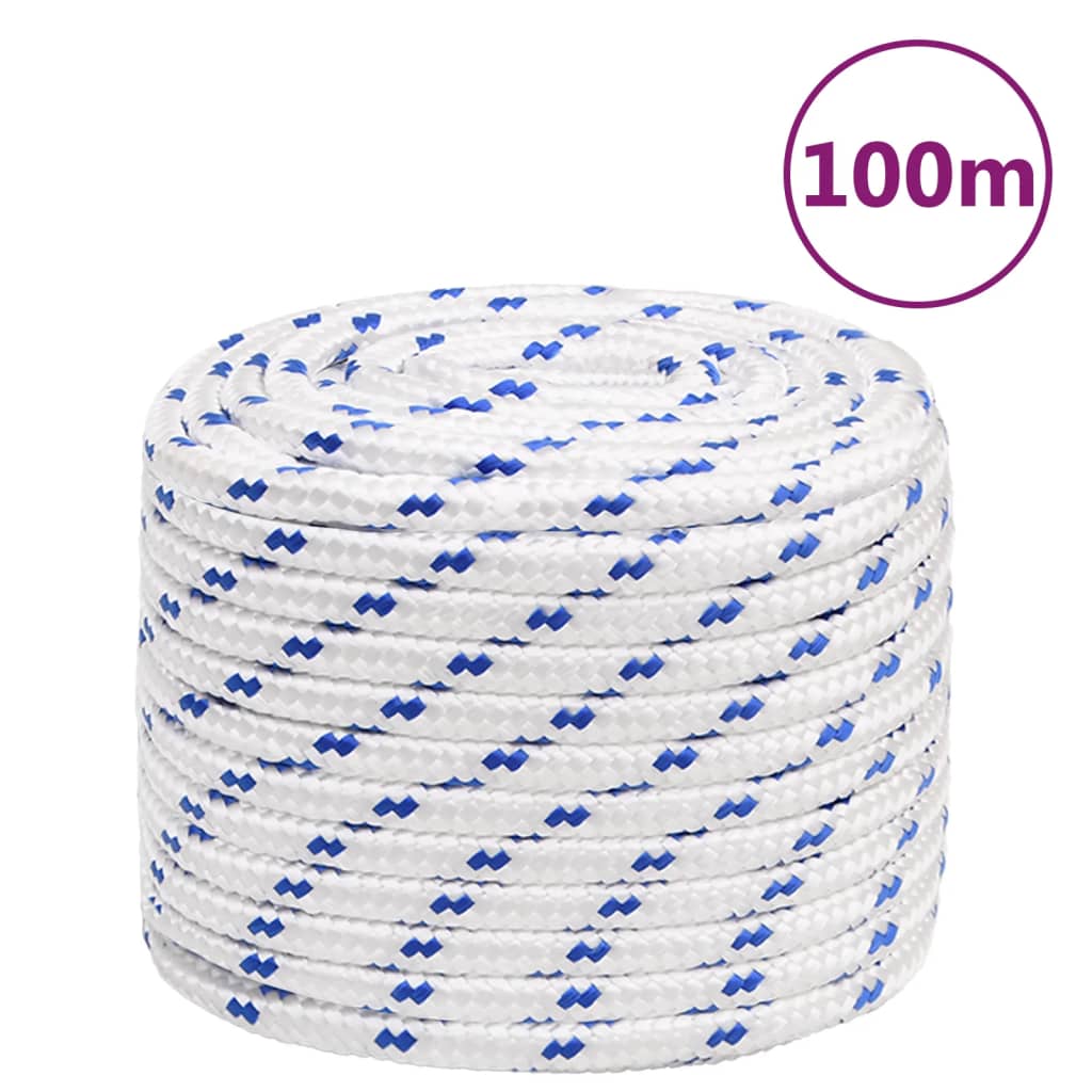 Corde De Bateau Polypropylène Blanc Blanc Et Bleu