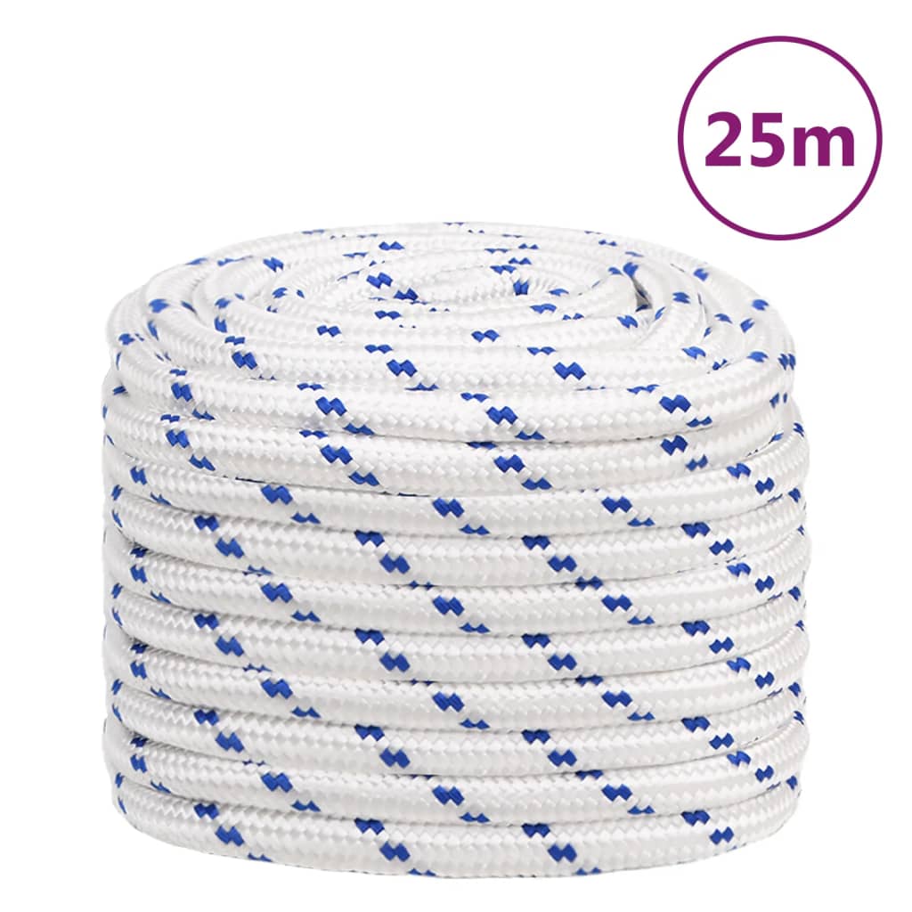 Corde De Bateau Polypropylène Blanc Blanc Et Bleu