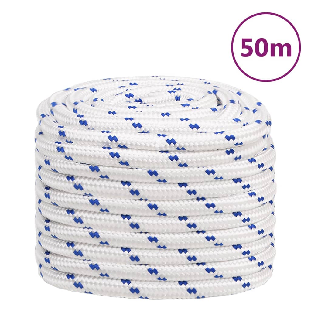 Corde De Bateau Polypropylène Blanc Blanc Et Bleu
