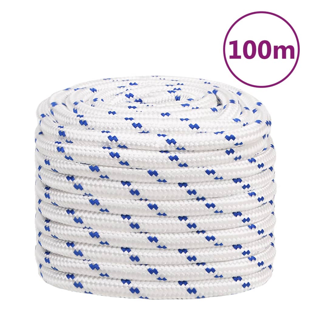 Corde De Bateau Polypropylène Blanc Blanc Et Bleu