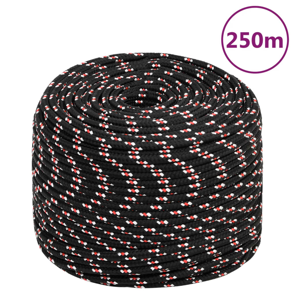 Corde De Bateau Noir Polypropylène Noir Et Rouge