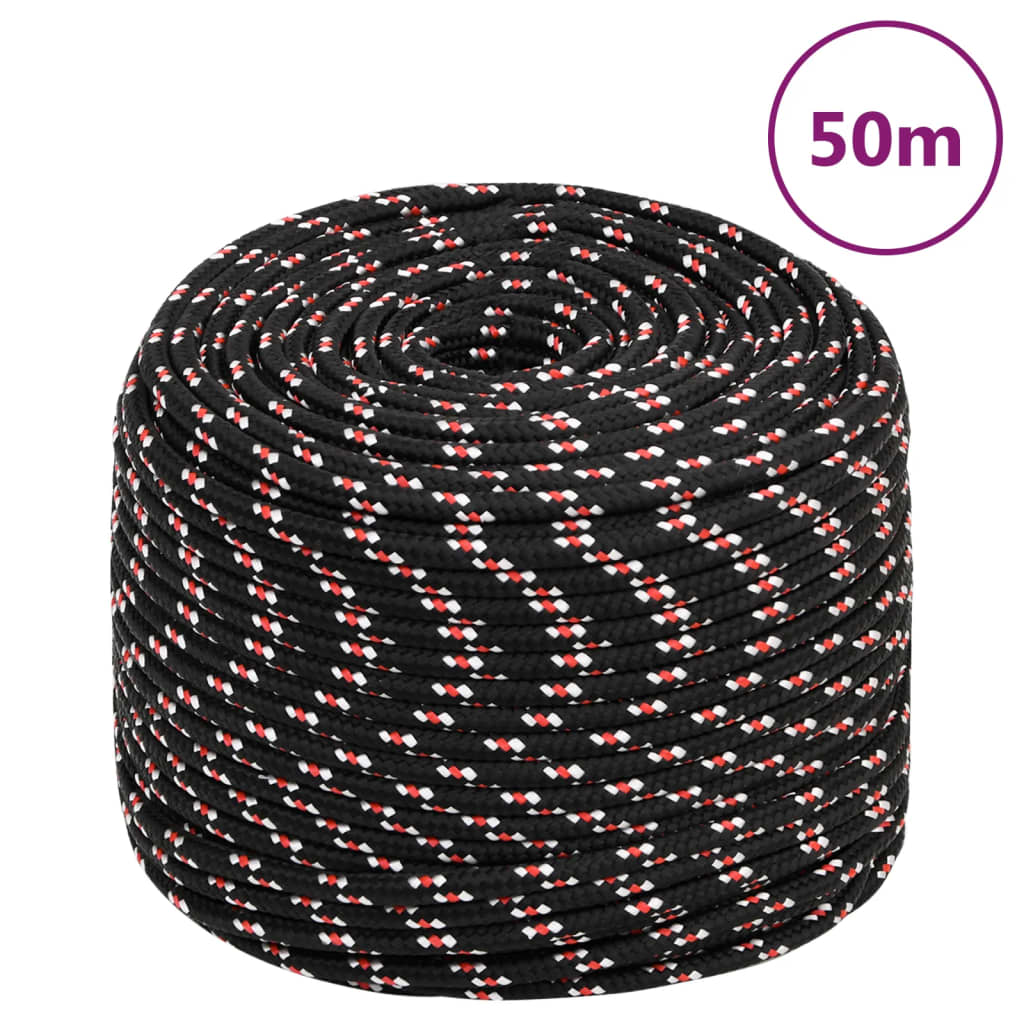 Corde De Bateau Noir Polypropylène Noir Et Rouge