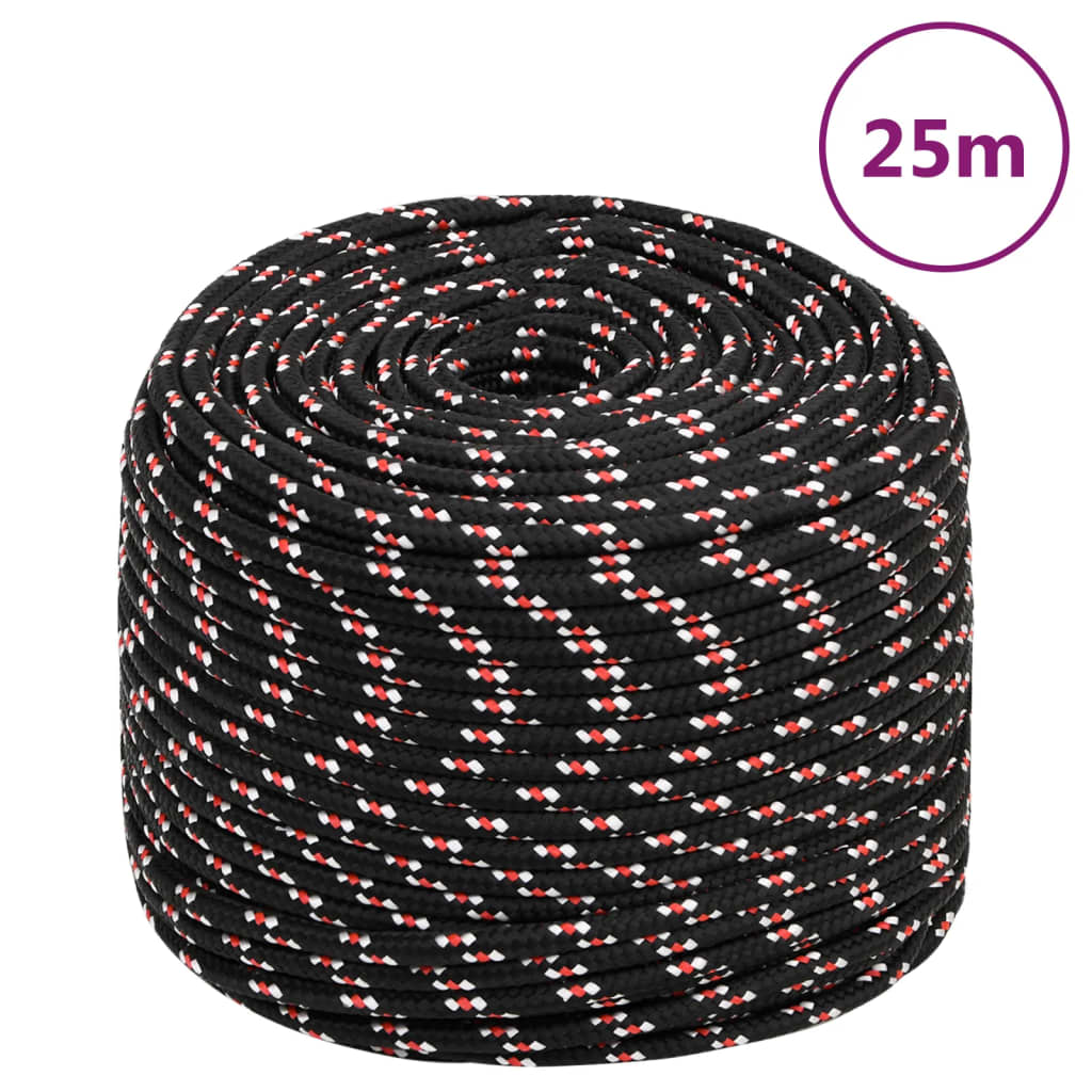 Corde De Bateau Noir Polypropylène Noir Et Rouge
