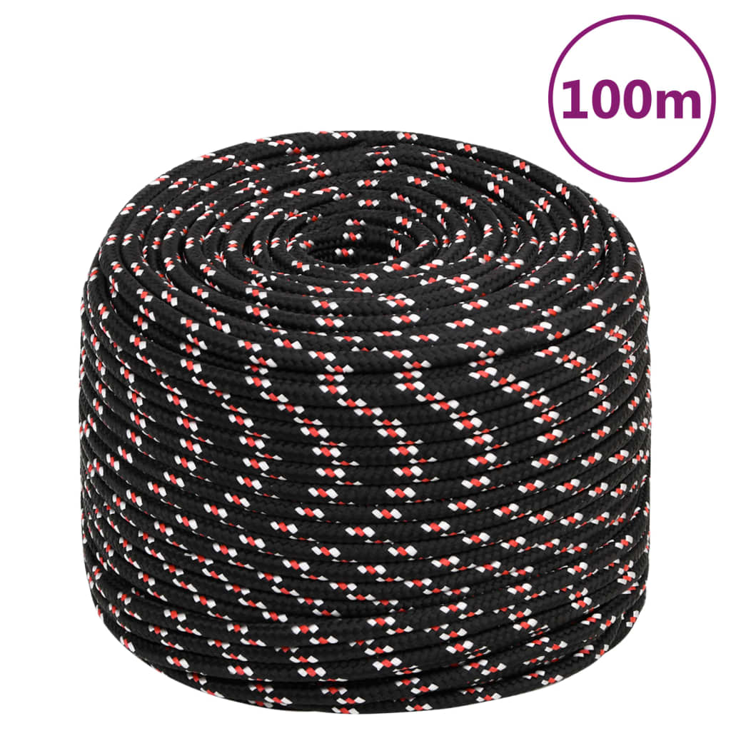 Corde De Bateau Noir Polypropylène Noir Et Rouge