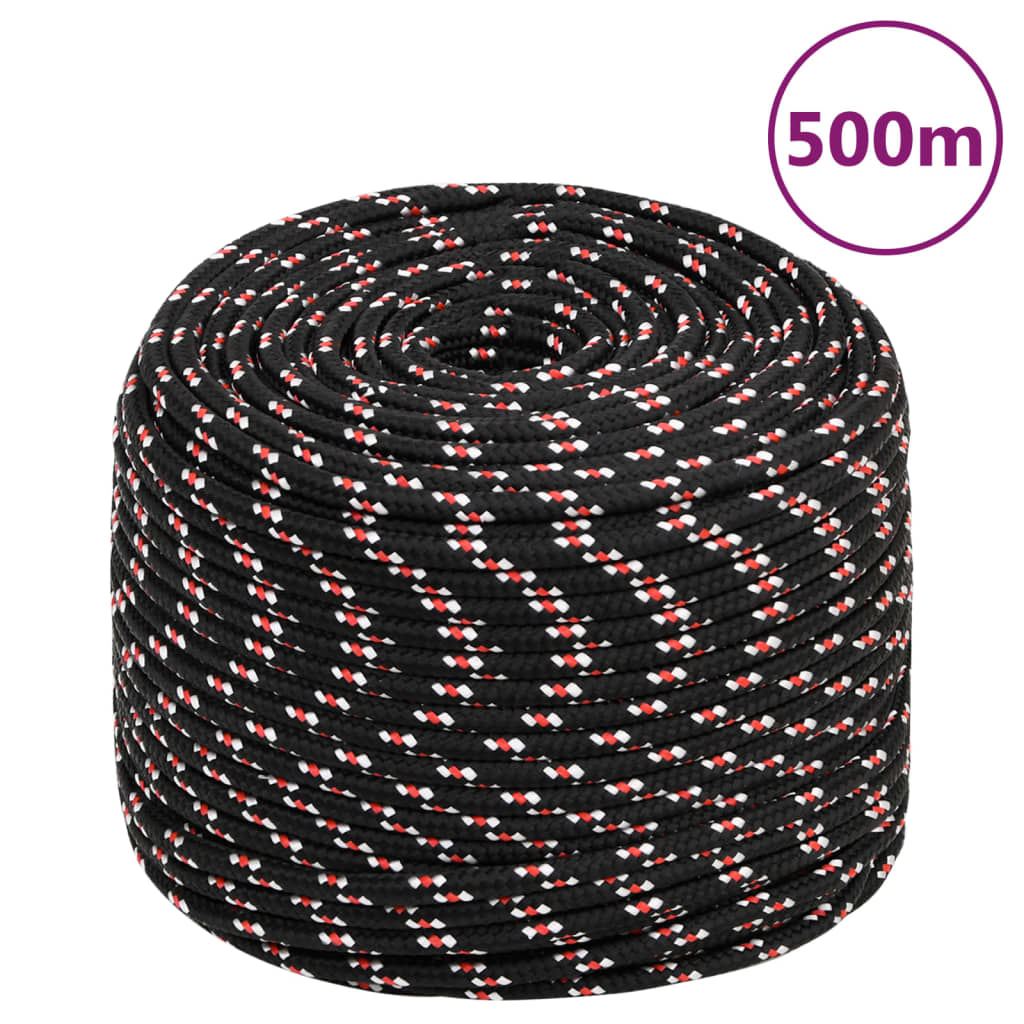 Corde De Bateau Noir Polypropylène Noir Et Rouge
