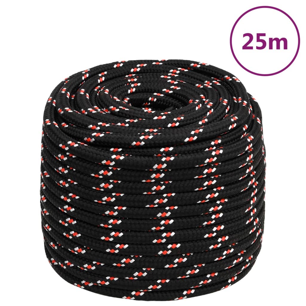 Corde De Bateau Noir Polypropylène Noir Et Rouge