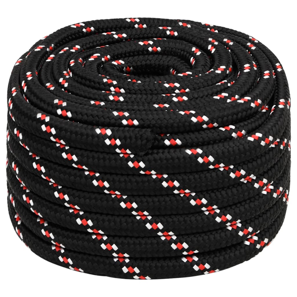 Corde De Bateau Noir Polypropylène Noir Et Rouge