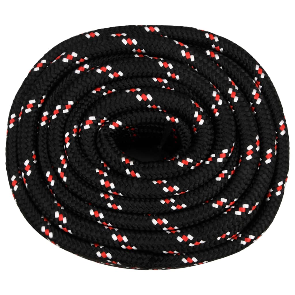 Corde De Bateau Noir Polypropylène Noir Et Rouge