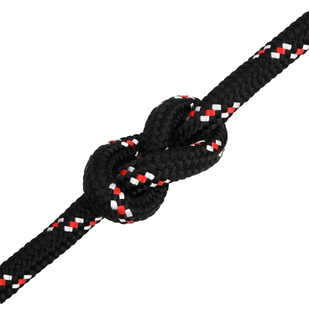 Corde De Bateau Noir Polypropylène Noir Et Rouge