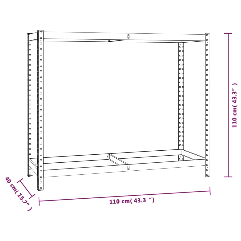 Porte-Pneus À 2 Niveaux É Acier Argent