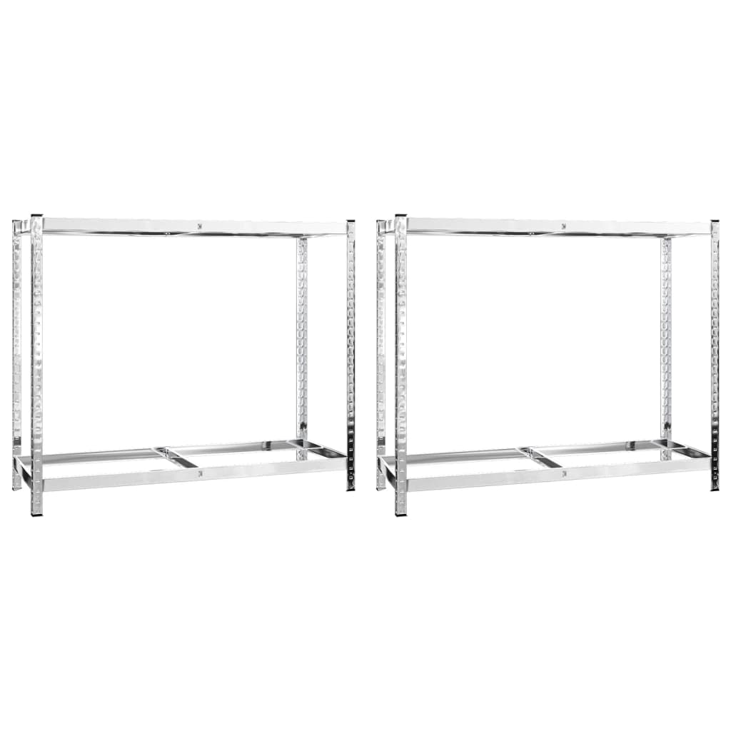 Porte-Pneus À 2 Niveaux 2 Pcs É Acier Argent