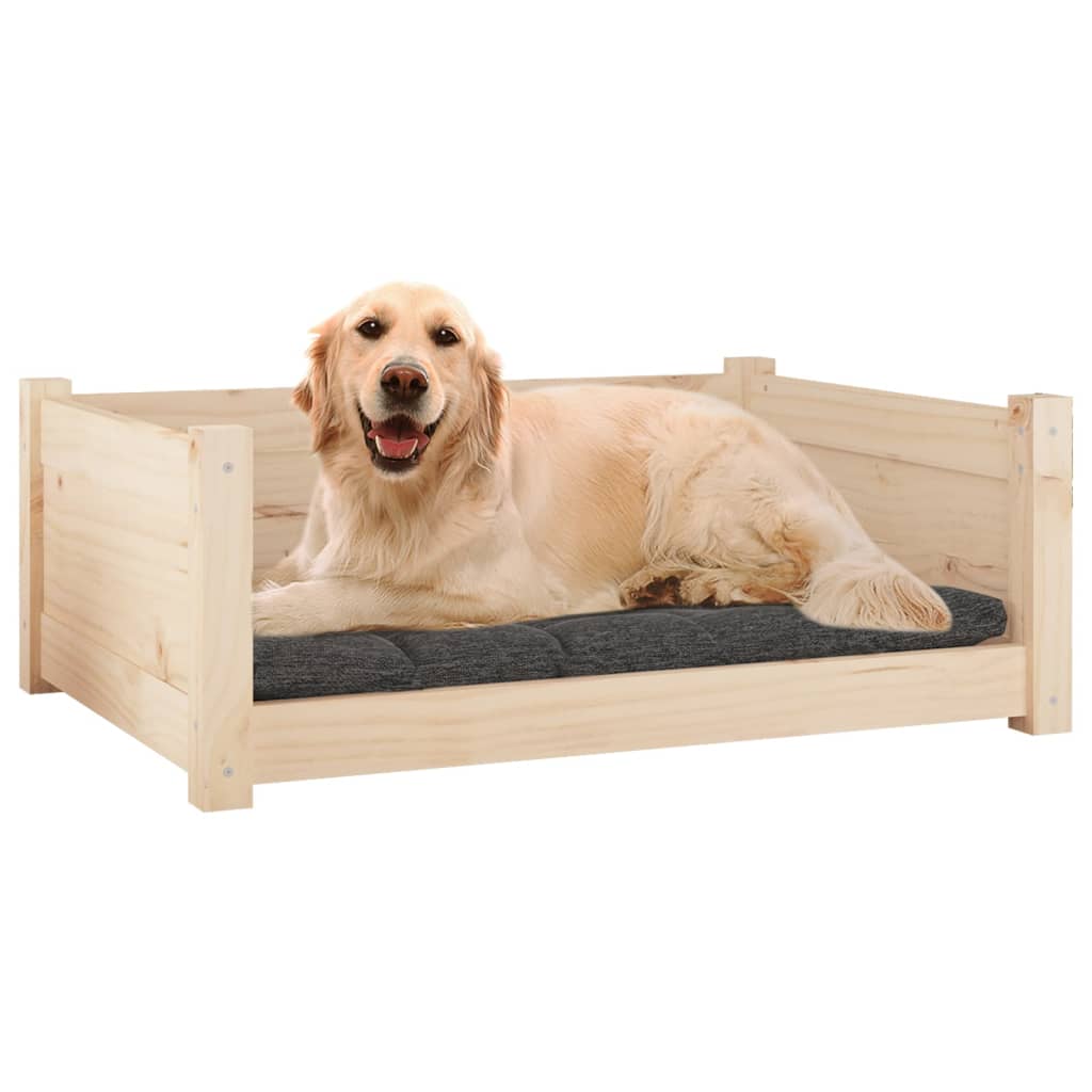 Lit Pour Chien 75,5X55,5X28 Cm Bois Massif De Pin