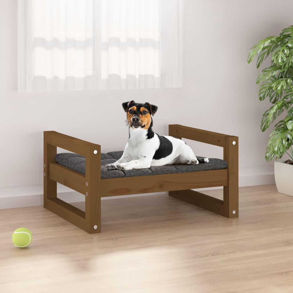 Lit Pour Chien 55,5X45,5X28 Cm Bois De Pin Solide
