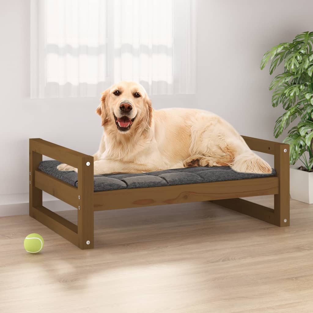 Lit Pour Chien 55,5X45,5X28 Cm Bois De Pin Solide