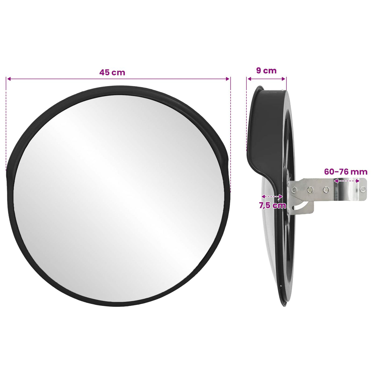 Miroir De Circulation Convexe Extérieur Polycarbonate