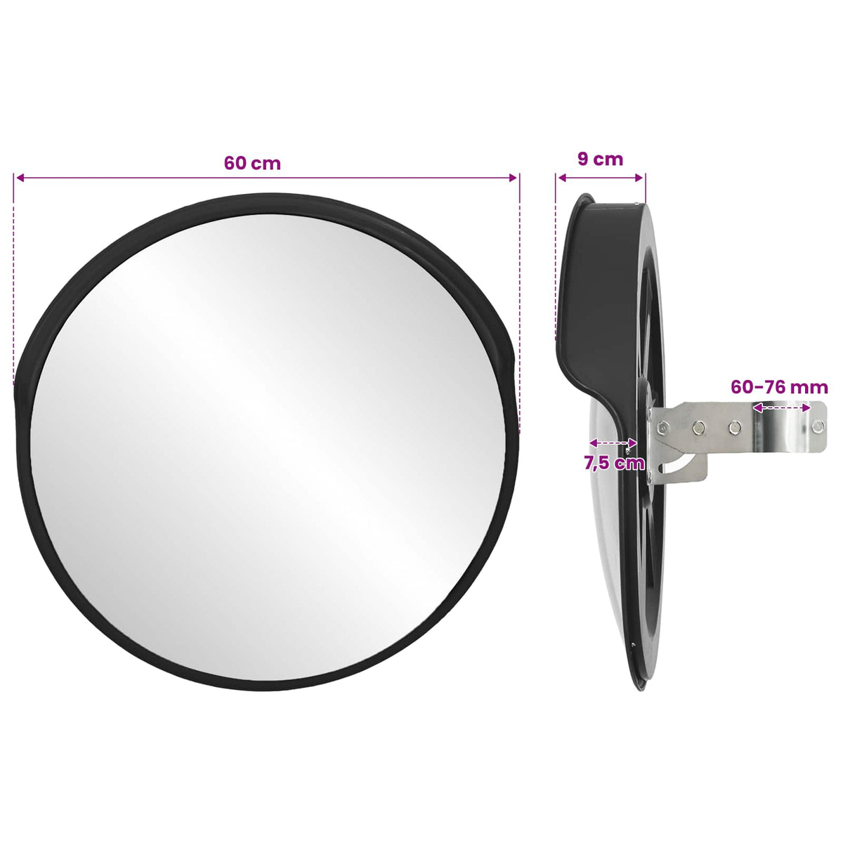 Miroir De Circulation Convexe Extérieur Polycarbonate
