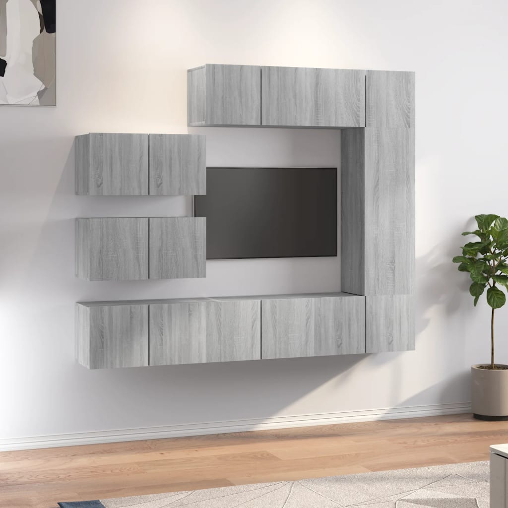 Ensemble Meuble Tv 6 Pc Bois D'ingénierie