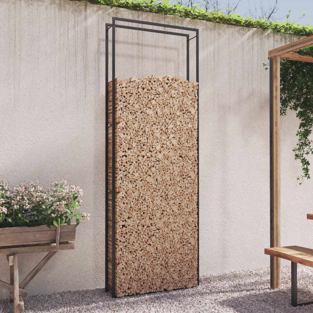 Étagère À Bois De Chauffage Mat Acier