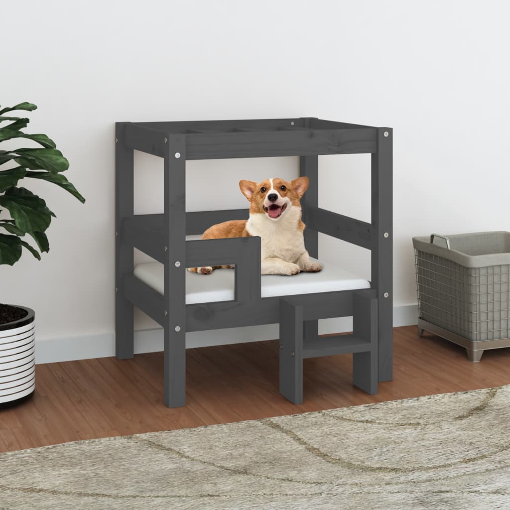 Lit Pour Chien 55,5X53,5X60 Cm Bois De Pin Solide