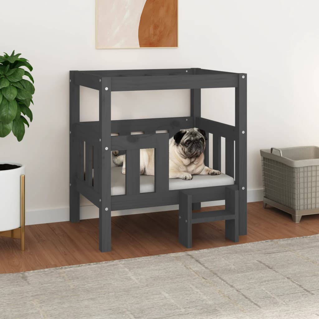 Lit Pour Chien 55,5X53,5X60 Cm Bois De Pin Solide