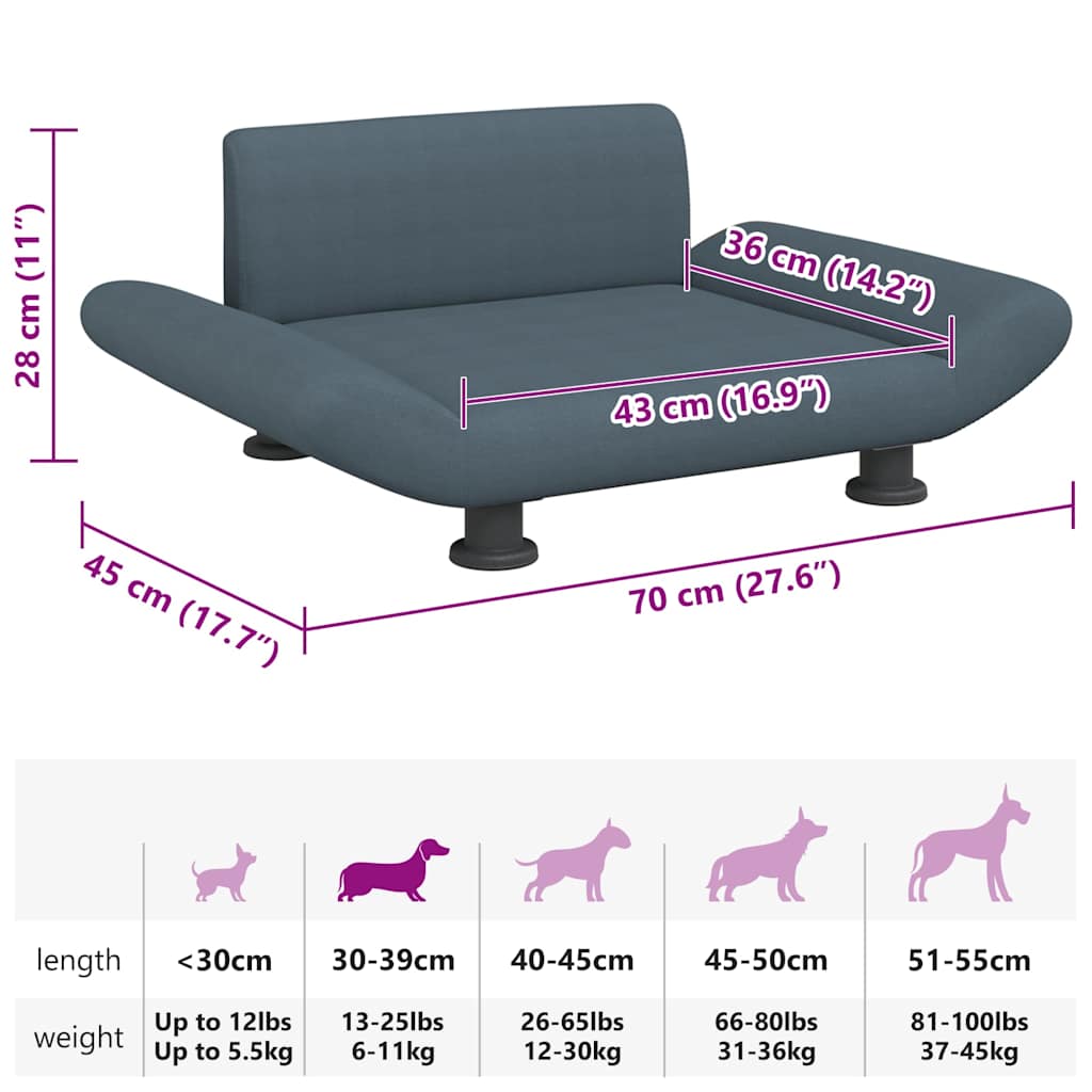Lit Pour Chien 70X45X28 Cm