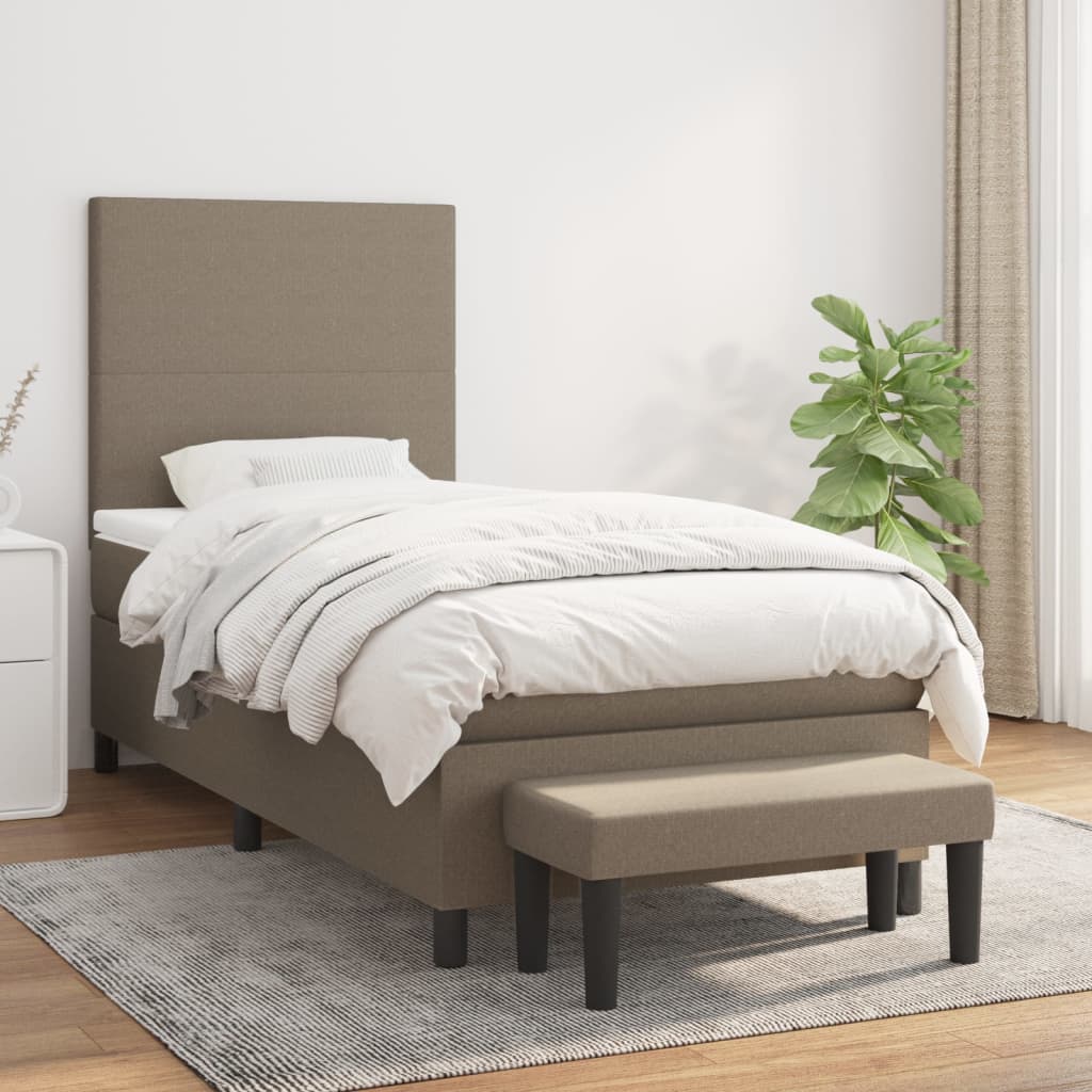 Lit À Ressorts Avec Tête De Lit Tissu