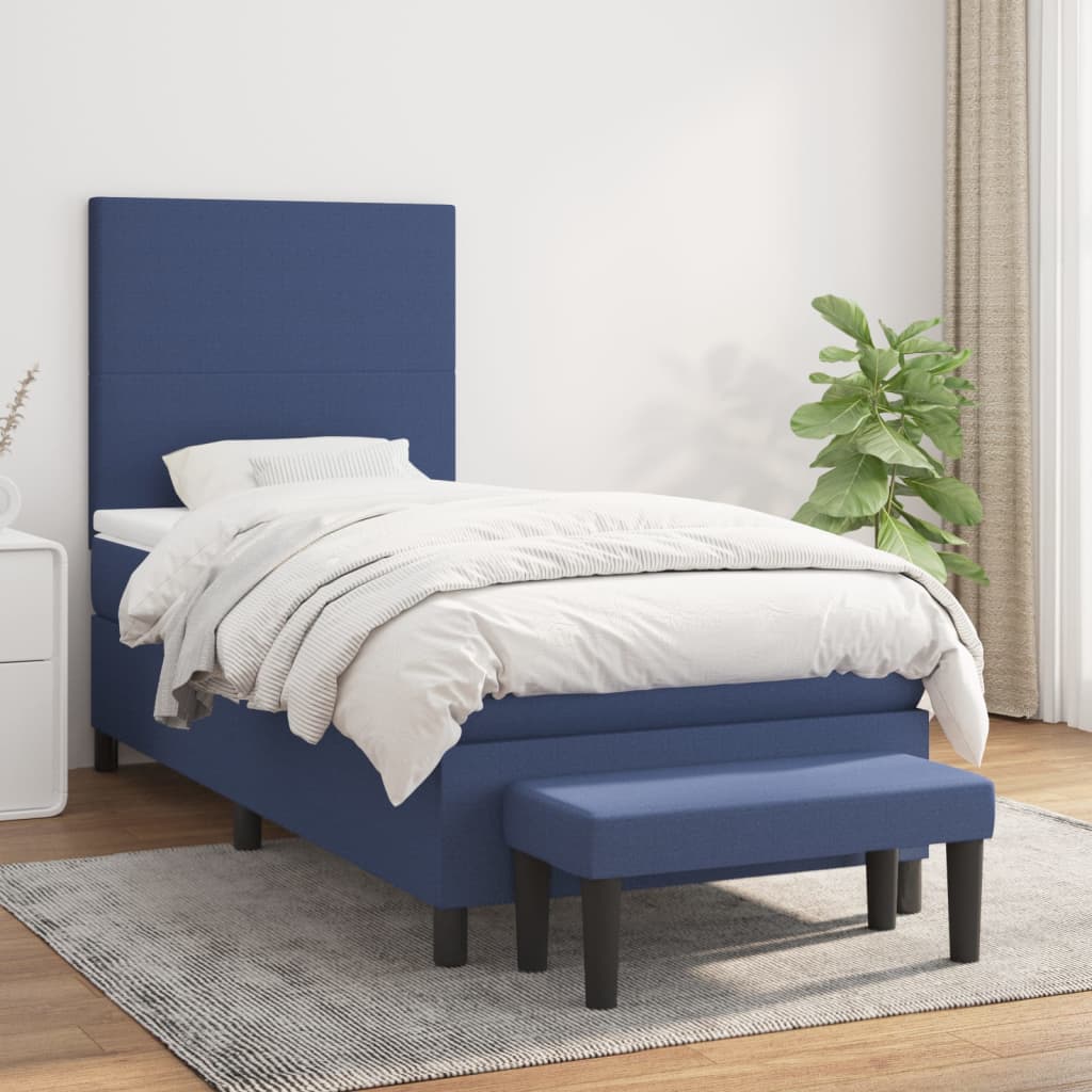 Lit À Ressorts Avec Tête De Lit Tissu