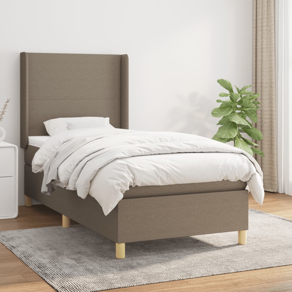 Lit À Ressorts Avec Tête De Lit Tissu