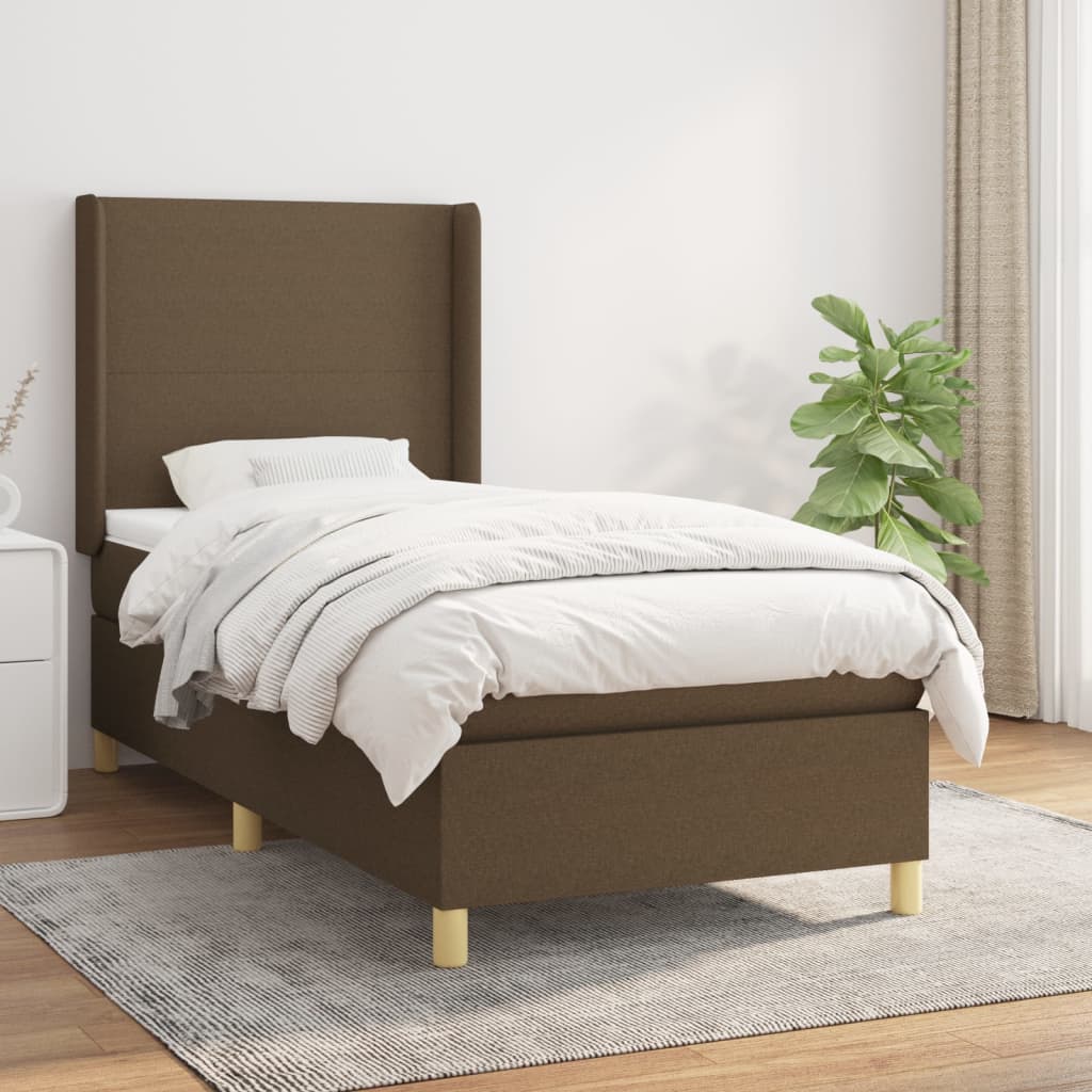 Lit À Ressorts Avec Tête De Lit Tissu
