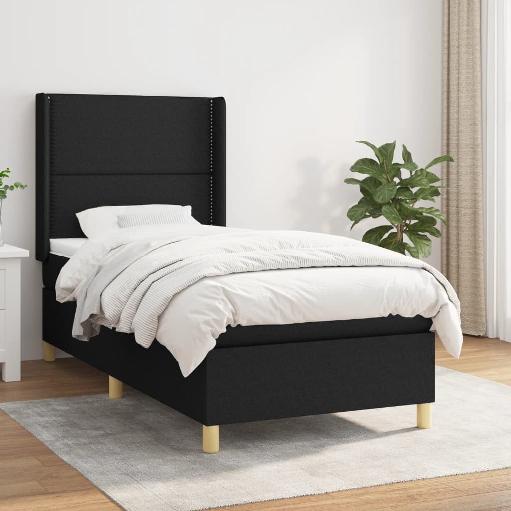 Lit À Ressorts Avec Tête De Lit Tissu