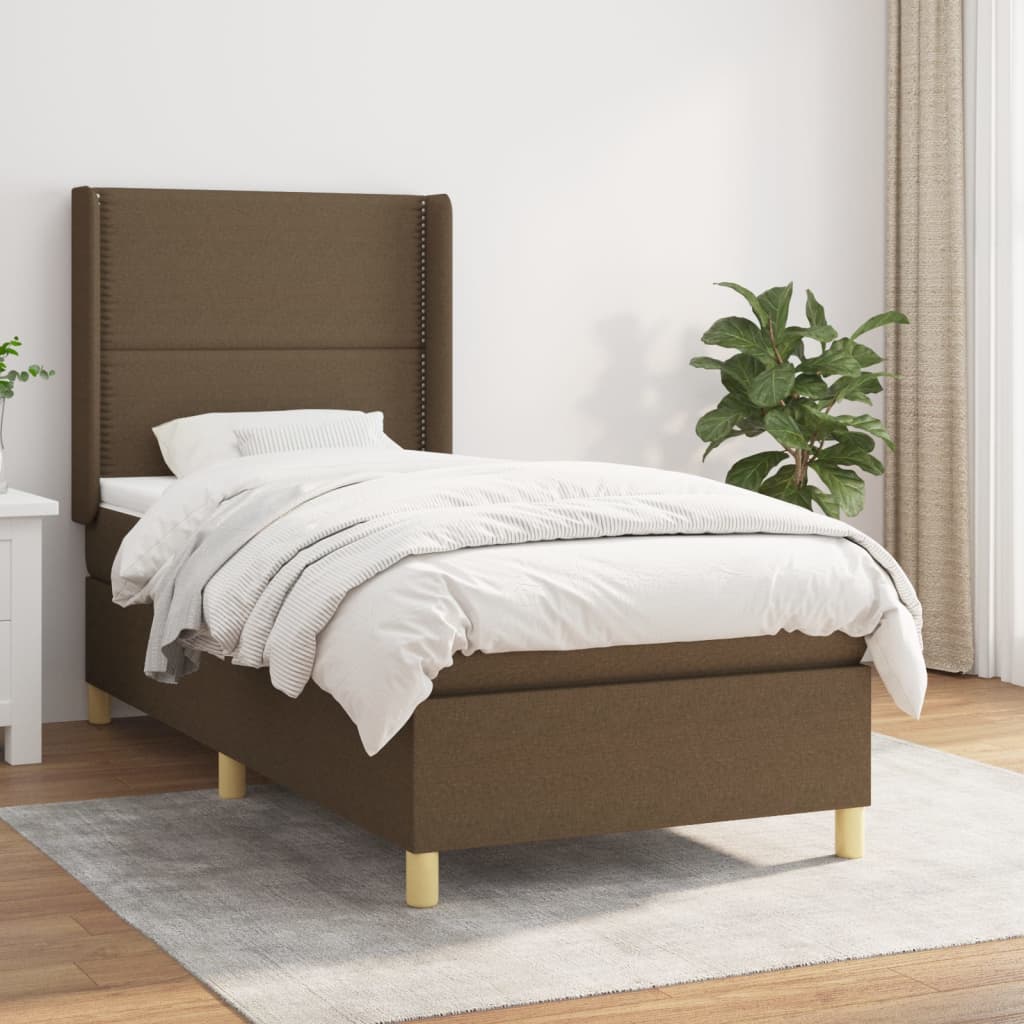 Lit À Ressorts Avec Tête De Lit Tissu