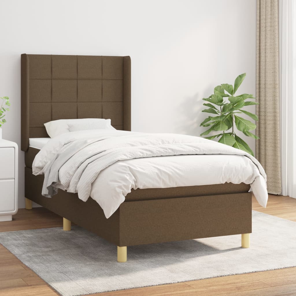 Lit À Ressorts Avec Tête De Lit Tissu