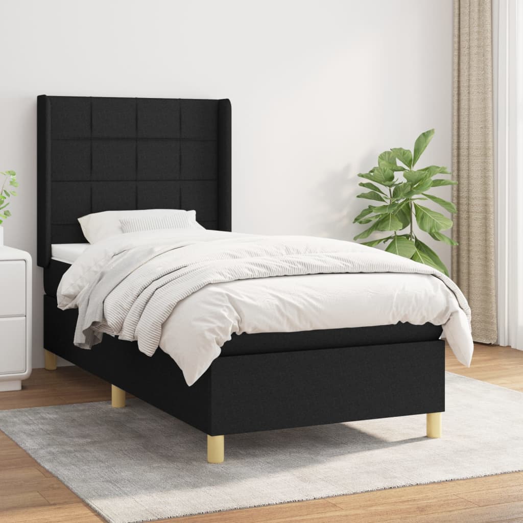 Lit À Ressorts Avec Tête De Lit Tissu