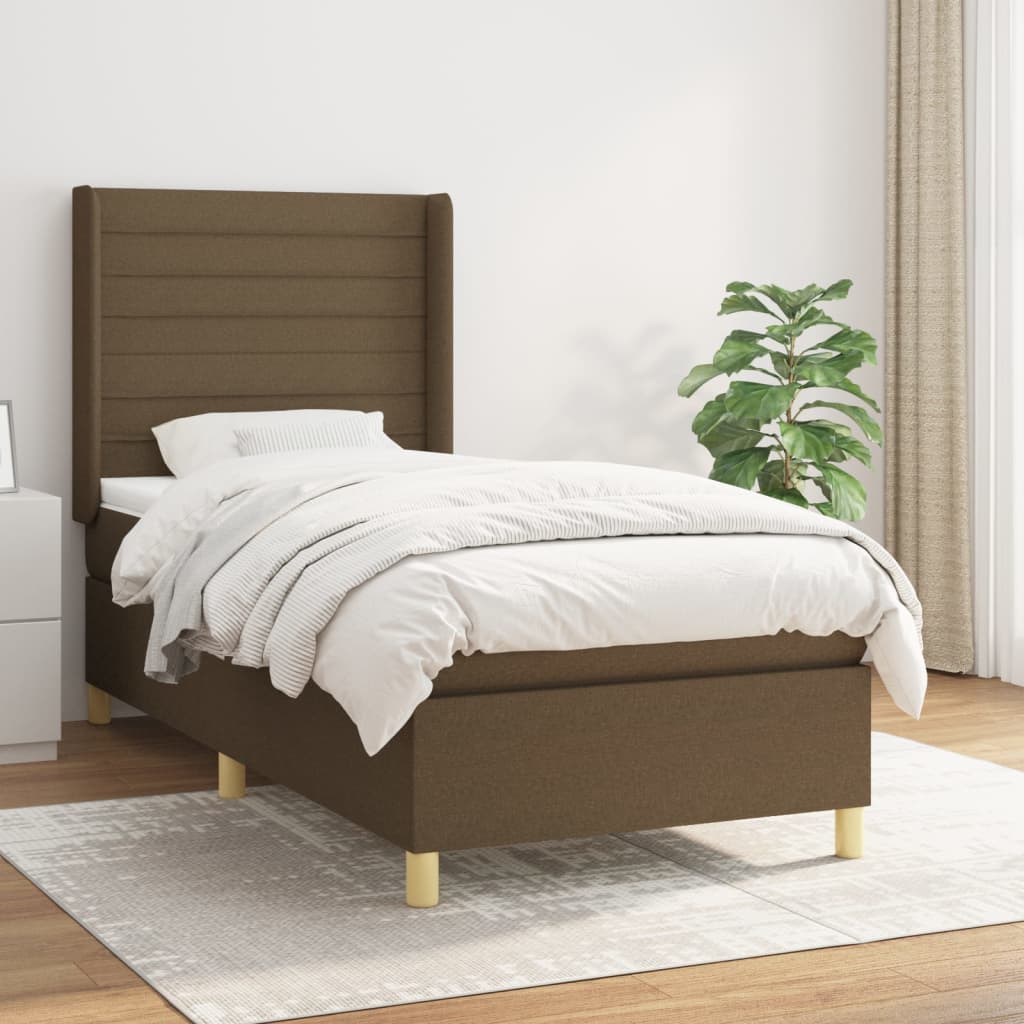 Lit À Ressorts Avec Tête De Lit Tissu