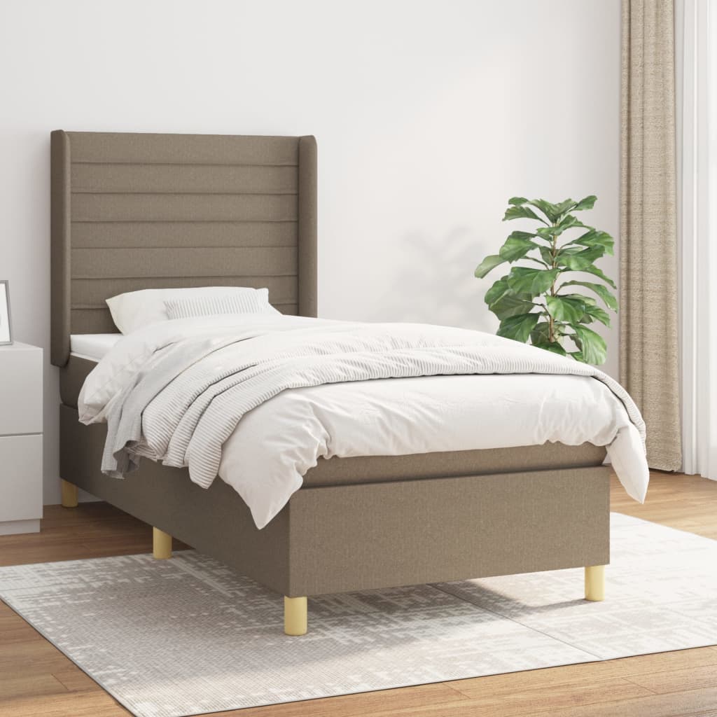 Lit À Ressorts Avec Tête De Lit Tissu