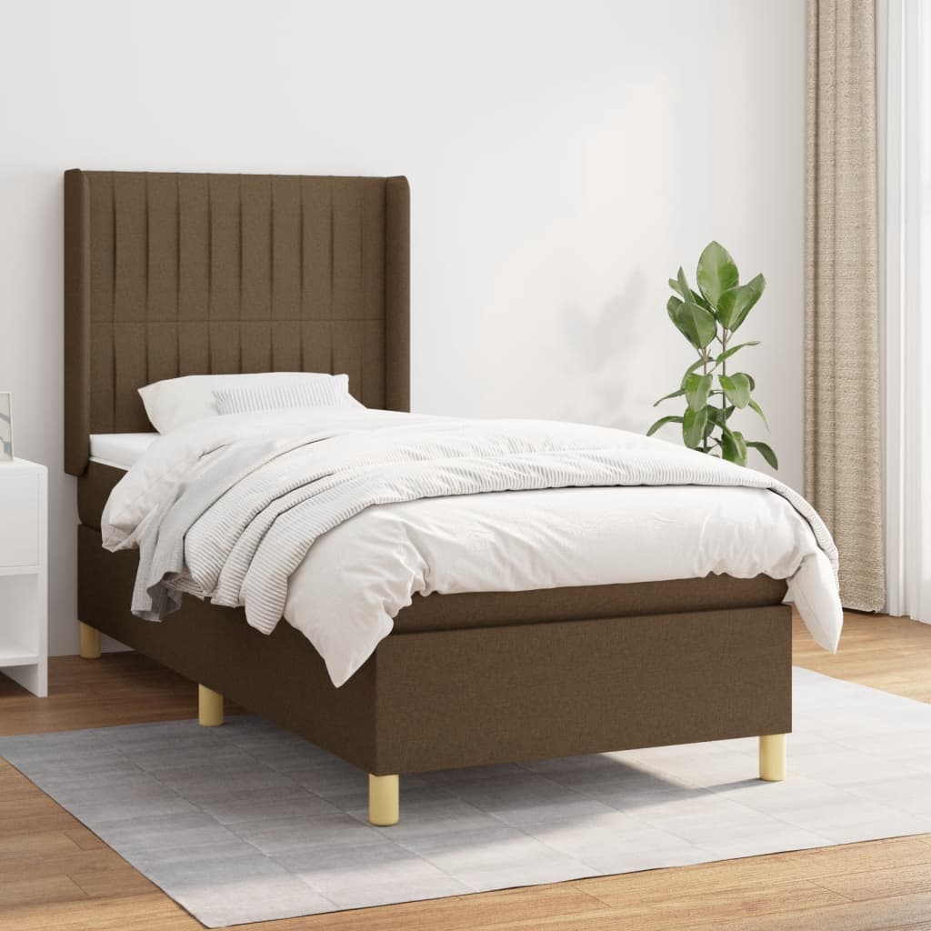Lit À Ressorts Avec Tête De Lit Tissu