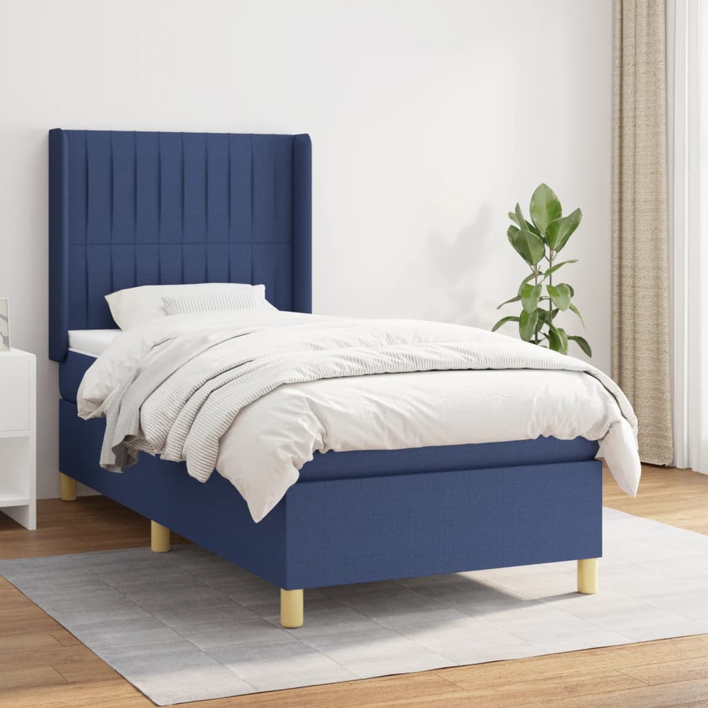 Lit À Ressorts Avec Tête De Lit Tissu