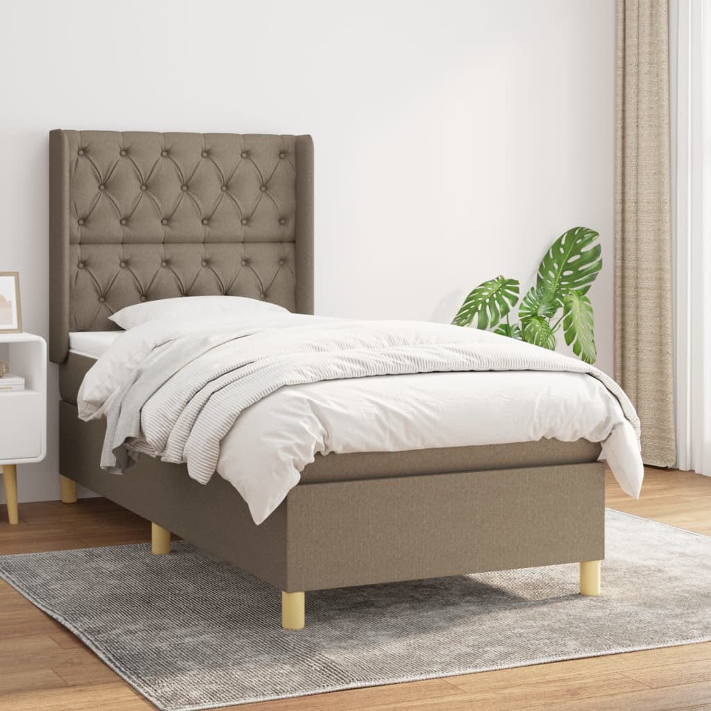 Lit À Ressorts Avec Tête De Lit Tissu
